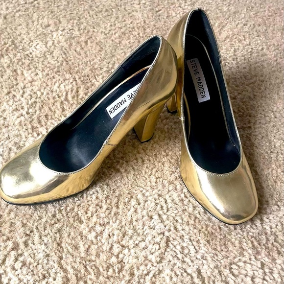 Steve Madden Babydoll gold/metallic heels, like NEW! - Picture 1 of 2